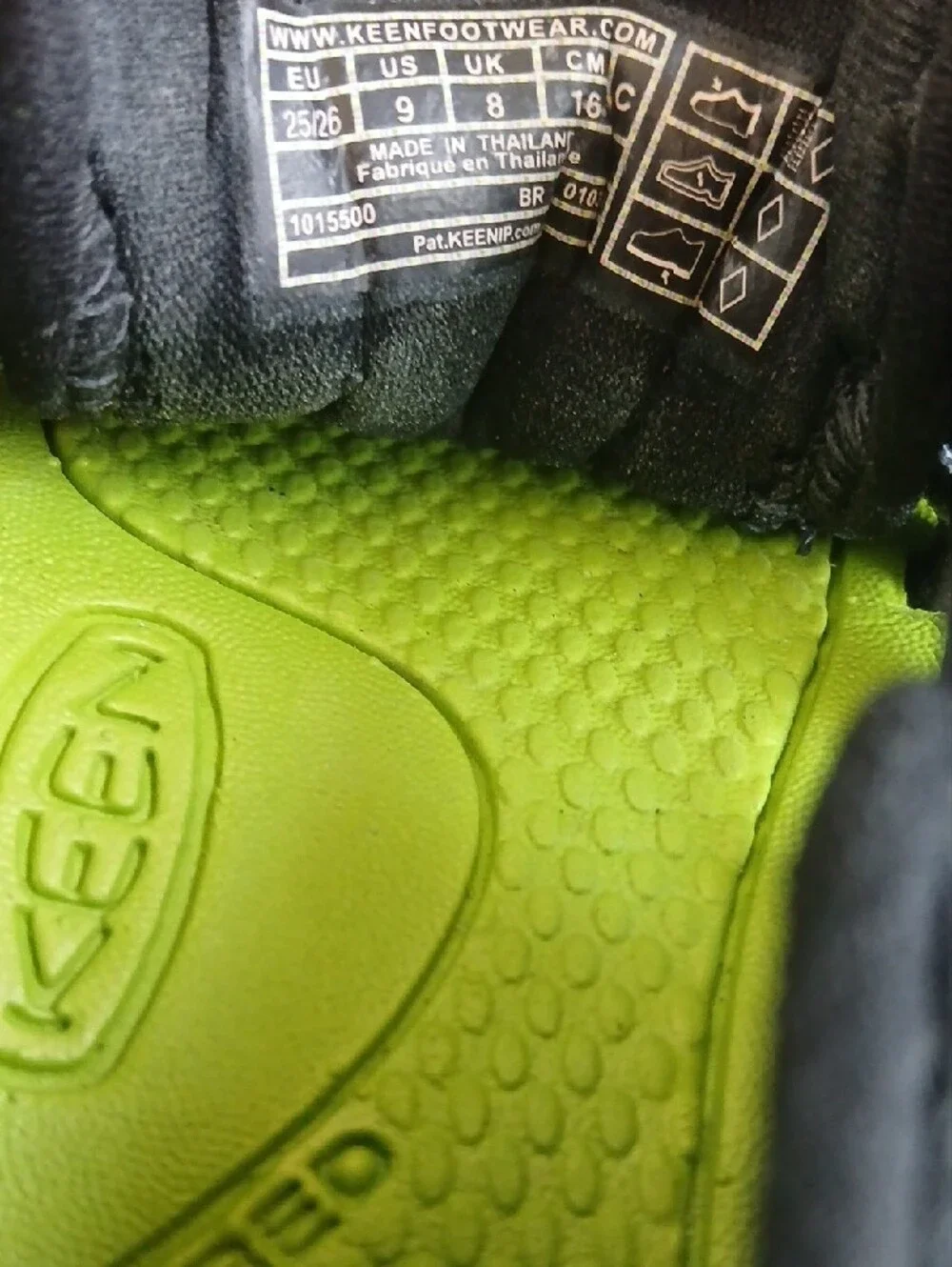 Keen Kids Black and Neon Green Woven Sandals